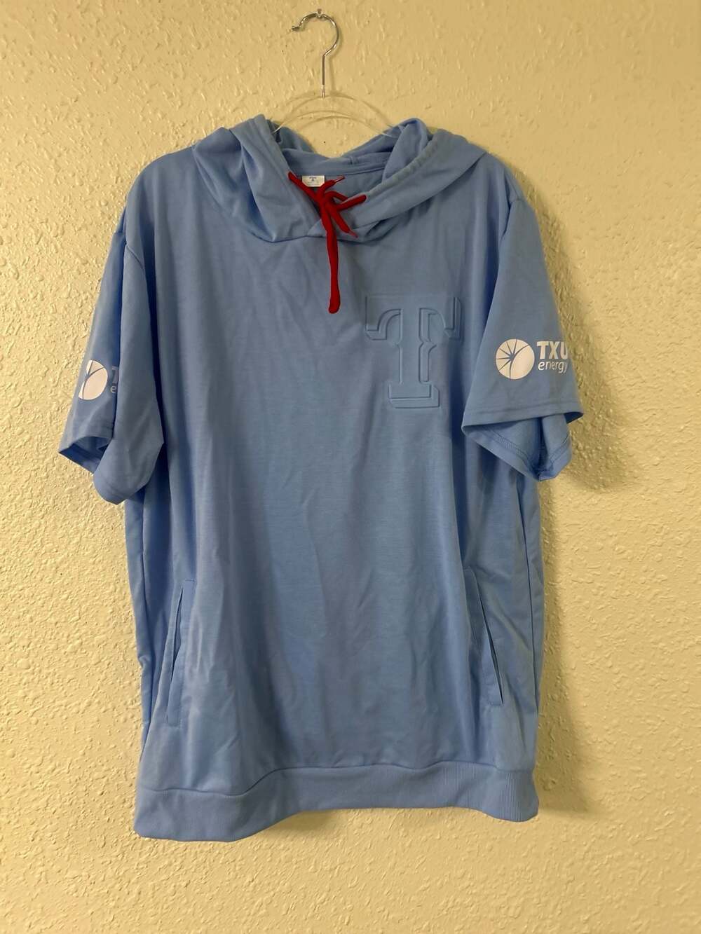 Texas Rangers Embossed Logo Short Sleeve Hoodie